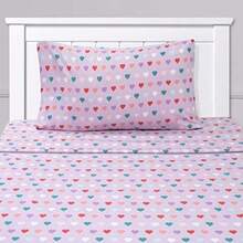 Colección 1500 - Juego de sábanas para niños y niñas, divertidos y coloridos y cómodos, bolsillo profundo, sin arrugas, ropa de cama suave y acogedora, tamaño individual, ancla(Corazones Individual Extra Grande) - Multicolor - Ver 2