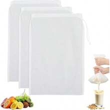 PZW 3 Piezas Cheese Cloth Colador De Malla Fina Ideal Para Filtrar Nueces Avena Leche De Soja Yogur Griego Queso Frutas Verduras Tofu Café Frío e Incluso Sopa Etc2537 - Blanco - Ver 2