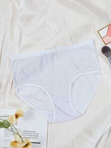 5pcs/Pack Women Plus Size High Waist Polka Dot Comfortable Underwear - Multicolor - View 5