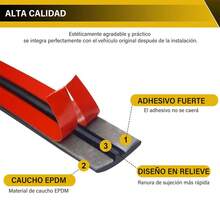 2 piezas Cubierta de techo corredizo T-Car cortable de 1 m, borde de goma, a prueba de polvo y a prueba de clima para parabrisas, tira adhesiva de goma para portón trasero - Rojo - Ver 7