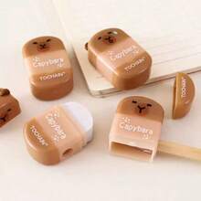 1个可爱水豚造型二合一削笔器兼橡皮擦，适合学生使用