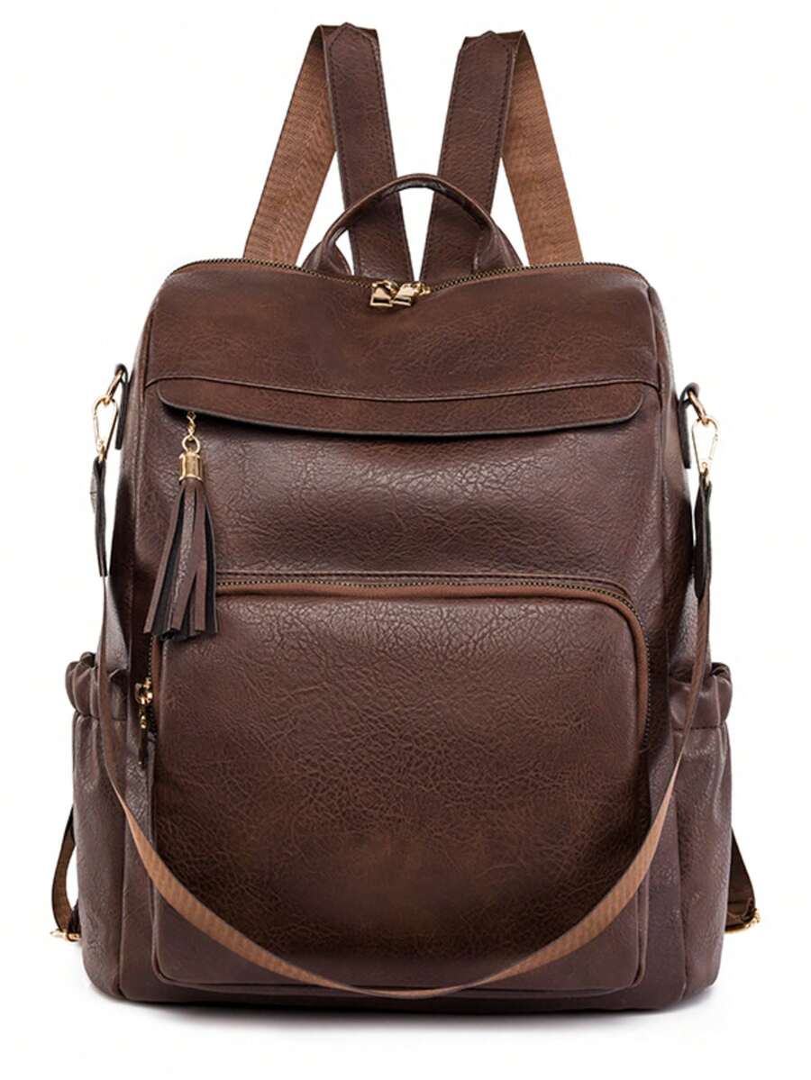 Women's Backpacks, School Bags, Travel Bags, College Bags, Work Bags, Casual Bags, Stylish Anti-Theft Bags - 咖啡棕 - 查看 1