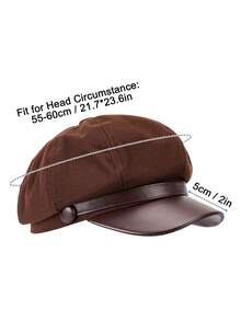 Fashion Women Men Newsboy Hat Baker Boy Peaked Beret Cap Vintage Visor Hat Cap - 咖啡棕 - 查看 9