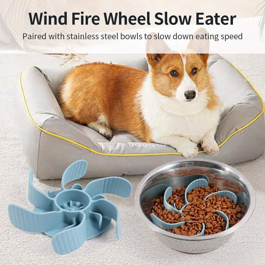 1 buah Mangkuk Pemberi Makan Lambat Universal untuk Anjing Besar/Kecil, Mangkuk Pemberi Makan Hewan Peliharaan Spiral Silikon Anti-Menelan, Cocok untuk Anjing Kecil, Sedang, dan Besar, Sempurna untuk Mangkuk Anjing Stainless Steel, Kaca, dan Keramik