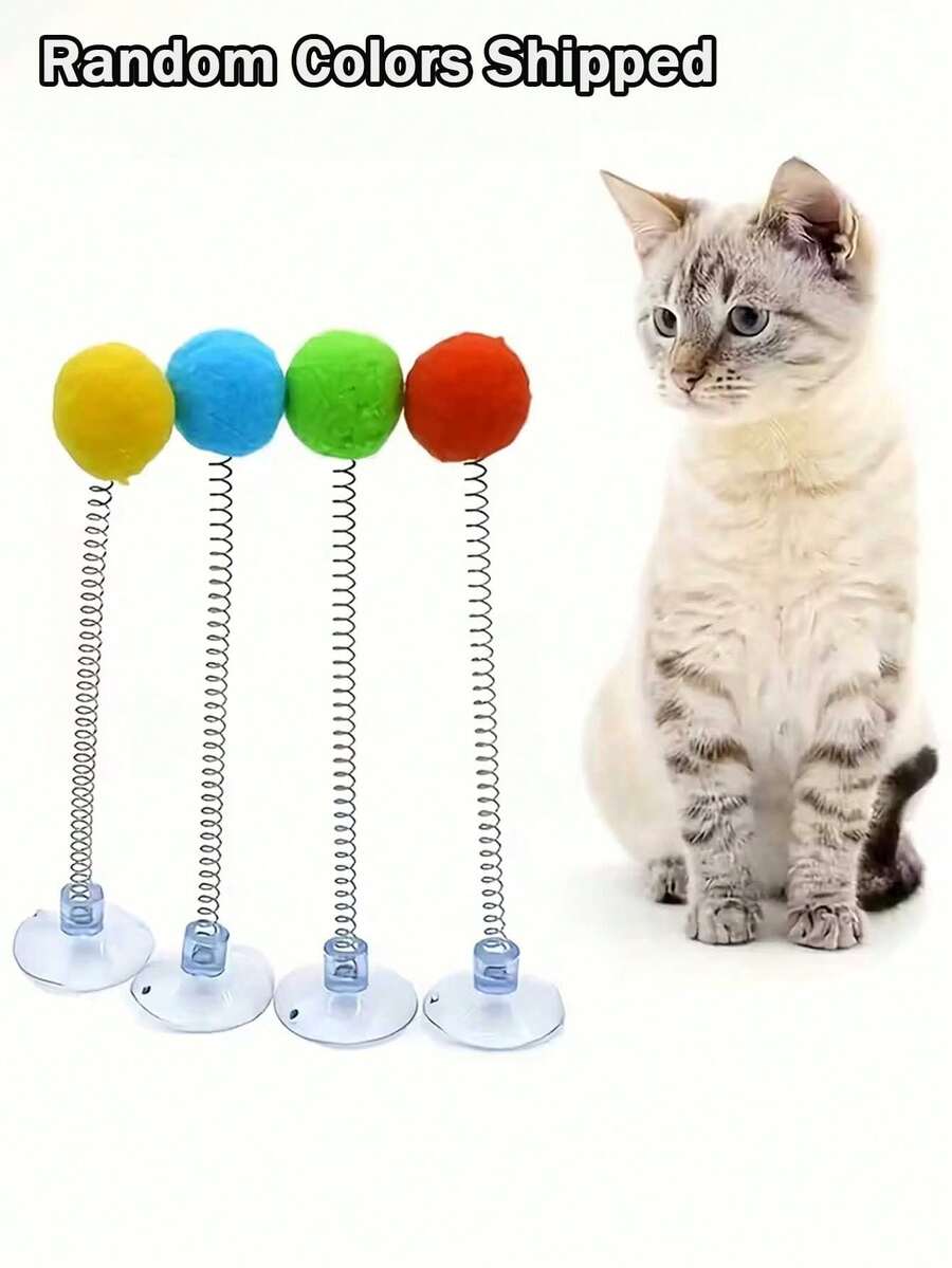 Đồ chơi tương tác cho mèo với bóng nảy tự động và cơ chế lò xo - Không cần pin, lò xo kim loại cường độ cao và vải nhung mềm mại, nhiều màu sắc (Tím/Xanh lá cây/Hồng) - Thích hợp cho mèo con và mèo trưởng thành, trò chơi săn mồi trong nhà. (Màu sắc được giao ngẫu nhiên) - Nhiều màu - Xem 1