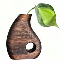 Jarrón de Madera Artesanal para Decoración – Florero Hecho a Mano Ideal para el Hogar, Oficinas y como Regalo Decorativo Único - SAMÁN P - Ver 13