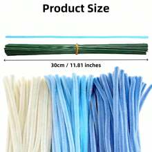 150/300/321 Pcs Pipe Cleaners, Pipe Cleaners Blue, 3colors, Pipe Cleaners Mixed Colors, Pipe Cleaners Craft Flower Kit, DIY Flower Bouquet Kit, Fabric Flower Bouquets Kit, DIY Flower Crafts Kits, Fluffy Pipe Cleaners Craft Supplies, Art And Craft Supplies, DIY Flower Kit For Wedding Mother's Day Gift, Holiday Decoration - 彩色 - 查看 2