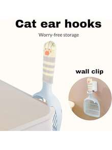 Cat Litter Scoop, Cat Litter Scoop, Cat Litter Scoop, Hygienic Cat Litter Scoop, Pet Waste Collector, Cat Litter Sifter, Cute Handle, With Stand, Suitable For Various Litter Boxes