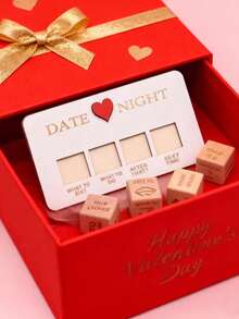 1 Set Couples Funny Wooden Dice Set, Includes Storage Bag, Interactive Dice, Suitable As Gift For Birthday, Holiday Party, Anniversary, Wedding Anniversary, Valentine's Day