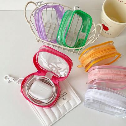 Dopamine Color Data Cable Storage Bag Portable Cotton Doll Storage Bag For Outings