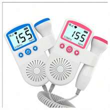 Monitor de frecuencia cardíaca fetal Doppler fetal portátil con pantalla LCD para el hogar, monitor de embarazo Doppler fetal para bebés. - Color aleatorio (rosa/azul) - Ver 2