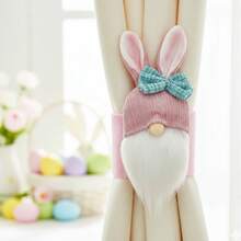 Gnome Curtain Tiebacks Creative Bee Rabbit Pattern Curtain Straps Festive Window Decoration For Home Living Room Bedroom - Pink - View 4