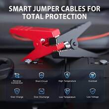 Batería de emergencia portátil para coche de 10000A, batería de gran capacidad, 150Psi, doble protección de , doble función ligera, iluminación y inflado rápido, regalo preferido para Oferta por el Día de San Valentín, esencial para viajes al aire camping - Rojo - Ver 3