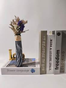 1个手工制作的波西米亚风格人脸花瓶，波西米亚家居装饰花瓶，乡村风格装饰，艺术装饰，手工礼品，适合生日、毕业、园艺、户外、花盆、盆栽植物 - 波西米亞花瓶 - 查看 7