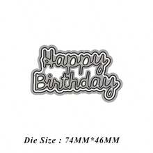 1pc Metal Die Cut, Metal Cutting Die For Paper Card Making Scrapbooking DIY Cards Photo Album Craft Decorations Happy Birthday Die-Cut - Silver - View 8