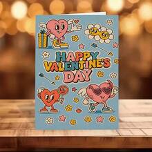 Valentine's Day Greeting Card, Creative Valentine's Day Card With Angel Heart Design, Quality Greeting Card With Envelope (4.72x6.7in), Gift For Wife/Husband/Boyfriend/Girlfriend - Multicolor - View 3