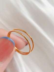 闪耀奢华小众精致迷你钻石18K金戒指，星空钻石戒指，优雅珠宝 - 迷你小鑽 對戒 - 查看 7