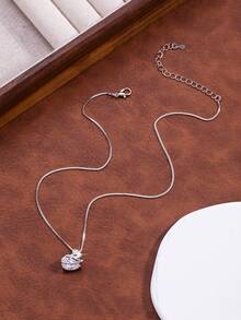 1件优雅天鹅浪漫项链，百搭休闲设计 - 復古銀色 - 查看 3