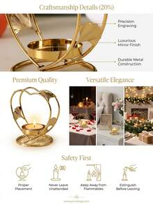 1件/套烛台/蜡烛，创意个性化家居装饰，房间装饰/家居装饰/桌面装饰，适用于户外露台、办公桌、烛光晚餐，营造室内氛围，适用于婚礼、家庭聚会、派对、告白、餐桌装饰、感恩节/圣诞节/万圣节 - 金色 - 查看 8