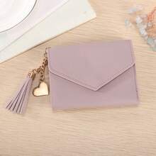 Carteira personalizada em formato de coração com tassel e texto personalizado, porta-cartões feminino, presente para madrinhas, presente para recém-casadas, presente perfeito para namorada, carteira colorida, fofa, charmosa, divertida e kawaii para mulheres, mini carteira, carteira pequena, carteira fofa. - Multicolorido - Ver 10