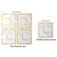 40张/20张月亮金箔印花餐巾纸，斋月元素白色纸质餐垫，DIY拼贴纸 - 彩色 - 查看 5