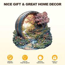 1pc Barrel Of Spring Wooden Puzzle, Asymmetrical Shape Puzzle Toy, Unique Party Game Gift, Asymmetrical Animal Shaped Wooden Puzzle, Decorative Art Painting, Tabletop Magic Puzzle, Unique Children's Educational Puzzle, Holiday Gift, Adult Wooden Puzzle, New Year Gift, Back To School Gift, Birthday Gift (2D Puzzle) - Multicolor - View 8