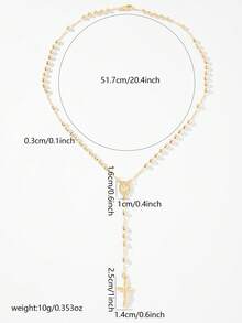 1 chiếc vòng cổ tràng hạt Đức Mẹ Maria, mặt dây chuyền hình thánh giá, vòng cổ tràng hạt, vòng cổ đính hạt, vòng cổ Đức Mẹ Maria, vòng cổ tôn giáo, thích hợp cho phụ nữ đeo hàng ngày hoặc dự tiệc, quà tặng, kỷ niệm, vòng cổ vàng dành cho nữ, món quà hoàn hảo cho Ngày Valentine, Giáng sinh hoặc trang phục thường ngày, thiết kế độc đáo | Điểm nhấn đá Zirconia AAA - Vàng - Xem 2