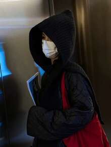 Women's Fashion Solid Color Twist Knit Hooded Scarf Shawl, Beautiful Hooded Scarf For Cosplay, Ideal Halloween, Comic-Con, Renaissance Accessory, Perfect For Kylo Costumes, Cosplay, Dating, Going Out, Skiing, Skating, Camping, Hiking, Hiking,Pasamontañas - Multicolor - View 10