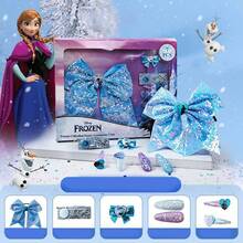 15pcs Disney Hair Accessories Gift Box, Frozen Creative & Exquisite Children's Hair Accessories Toys, Elsa Headband, Hair Ties, Hair Clips, Hair Brush, Mirror Set, Frozen Roleplay Game Props, Perfect Gift For Elsa Girls Birthday & Holidays