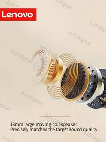 Lenovo EA230P Bluetooth Earphones, 2025 New Model, In-Ear, High-Quality Audio, Super Long Battery Life, Low Latency - Sakura White - View 4