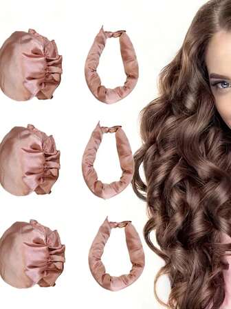 2个装免加热卷发器 - 无需加热即可卷发，隔夜卷发器，打造柔美波浪卷发，无损伤造型，适用于所有发质（直发/波浪卷/卷发/螺旋卷），女士隔夜卷发器 - 非常适合夜间卷发和早晨造型，睡眠美容程序，穿着舒适，质地柔软