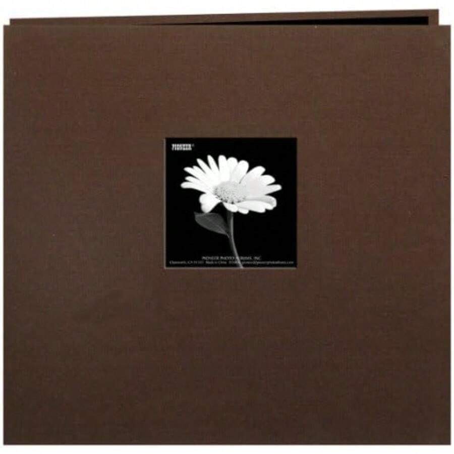 Pioneer 12 Inch by 12 Inch Postbound Fabric Frame Cover Memory Book, Dreamy Pink(30.5 x 30.5 cm Marrón Chocolate) - Multicolor - Ver 1