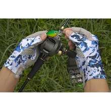 Guantes de pesca con protección solar, protección UV, de silicona, antideslizantes, cómodos y transpirables - azul, azul marino (Navy_Blue)-Grande/X-Grande - Ver 4