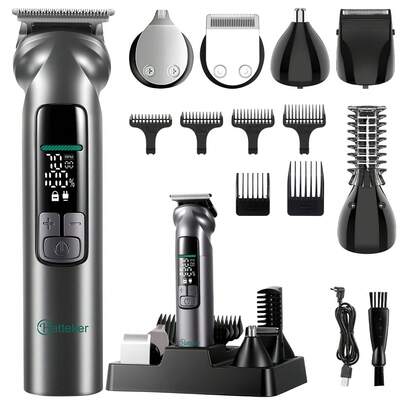 Hatteker 1pc 6-In-1 Hair Trimmer, Nose Hair Trimmer, Portable Private Oily Hair Carving Electric Hair Clipper, Multi-Function Hair Shaver