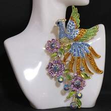 1pc Retro Heavy Industry Phoenix Brooches For Ladies,Suitable Shirt Collar Clothing Accessory, Party And Wedding Gift Valentines,Mom,Mother,Mother's Day,Gift - 彩色 - 查看 7