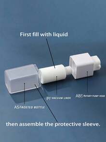 1个/3个装塑料真空泵瓶 0.51盎司/1.01盎司/1.69盎司 无气乳液瓶 可重复灌装化妆品收纳容器 小罐 便携旅行面霜乳液容器 - 方形 - 白色 - 查看 6