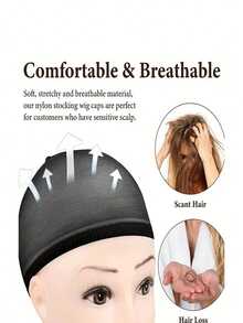 Woven Hair Net/Cap, Black & Brown Elastic Mesh Woven Cap, Suitable For Wig Making - Multicolor - View 5