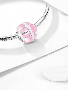 1pc Fashionable Shiny Volleyball Pendant Bead, Suitable For DIY Bracelets And Women Jewelry - Beads - View 10