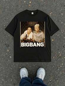 Women's & Men's K-Pop Anime Graphic Tshirt, Kpop , T Chemise Homme, 1pc Women'S  Felix Face Print T-Shirt - Korean Pop Star Inspired Casual Short Sve Tee With & Portrait Design, Soft Breathable Fabric, Machine Washable All-Season Top For Casual Attire & K-Pop Fans, Korean T Shirt, Fan Merchandise Short Sve Round Neck Top,Ideal K-Pop Fan Gift,  Design, Breathable Fabric, Stylish Blouse,  Outfit, Soft Material, Cadeaux Pour Son Copain️ - 黑色5 - 查看 1