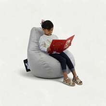 - Silln Pera para Nios Cmodo y moldeable Relleno de Perlas de Unicel Perfecto como rea Infantil 75x65 Resistente Acabado Tipo Nylon Color Fucsia - Gris Plata - Ver 2