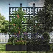 3 camas de jardín elevadas con enrejado, ligeras y resistentes, de 127 cm de ancho x 160 cm de alto, para plantas trepadoras. Jardín vertical exterior con mosquitera para patio, jardín, balcón y patio trasero. - Negro - Ver 5