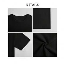 1pc Shark Mouth Jaw Lazy Easy Costume For Halloween Party T-Shirt, Couple T-Shirt, Perfect Gifts For Christmas Valentine's Day And New Year, Cotton T-Shirt - Black - View 3