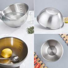 4/5/7 Pcs Stainless Steel Mixing Bowls Set, With Measurement Marks, Scratch-Resistant, Easy To Clean, Stackable, Great For Kitchen Cooking, Baking And Meal Prep - Multicolor - View 8