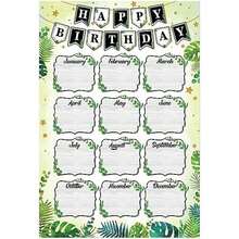 WhatSign Boho Classroom Birthday Chart - Happy Birthday Poster Birthday Calendar Wall For Reusable Classroom Chart Laminated Bulletin Board Decorations Back To School Supplies - StyleA - View 1