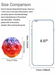 1/2个腕部弹力锻炼球，颜色随机，附赠礼品袋，减压挤压球，锻炼反射能力，玩具，非常适合节日和生日，锻炼手部协调能力，互动游戏，轻质泡沫材质，高品质弹力球，手部锻炼器，派对游戏，家庭娱乐 - 彩色 - 查看 3