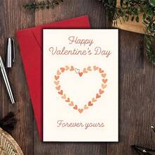 Happy Valentine's Day' Creative Valentine's Day Greeting Card, Heart Design, Quality Greeting Card (12x17cm)/(4.72x6.7in) With Envelope, Gift For Wife/Husband/Boyfriend/Girlfriend - Multicolor - View 4