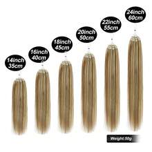 50片装微环接发，棕色和金色混合色，S6/613，直发，微珠隐形，带鱼线，真发，50克，加粗微环 - S6/613 - 查看 7