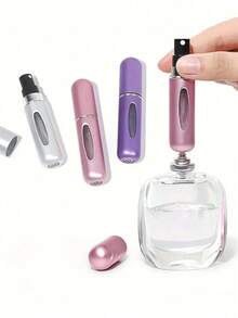 5ml Refillable Perfume Spray Bottle, Travel Perfume Bottle, Refillable Travel Spray Bottle, Individually Packaged, Travel Perfume Refill Bottle And Portable Perfume Dispenser, Glitter Color Perfume Bottle With Pump Sprayer, For Travel Essential Perfume Storage Container, Living Room, Bedroom, Bathroom, Wedding, Party, Birthday, Gifts For Men & Women, Friends, Parents, Accessories, Fun New Year Gift (Color Random) - Multicolor - View 2