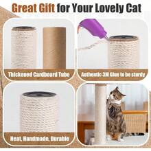OSPNIEEK - Recambio para rascar para gatos con tornillos M8 paquete de 2 piezas de repuesto de cuerda de sisal natural de 15.7 pulgadas para rascar arboles de gatos pieza de caña de cañamo para - 4 postes (15,7"+15,7"+7,9"+7,9") - Ver 5