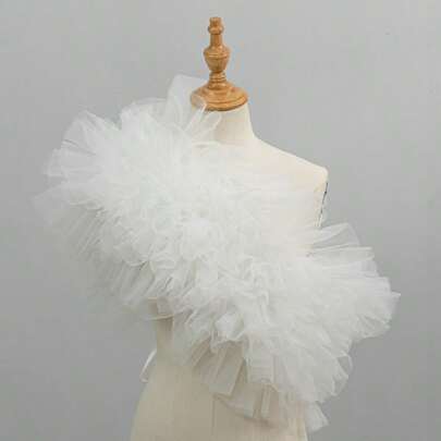 1個 レディース フラッフィーメッシュショール